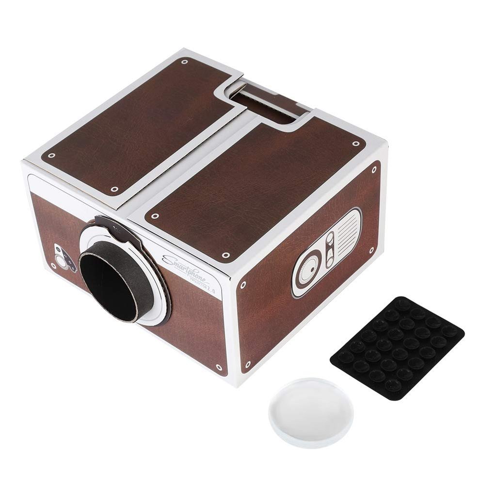 DIY Smartphone Projector 2.0, Mini DIY Home Theater Portable Smart Mobile Phone Projector, Home Cinema Phone Screen Magnifier Support 8x Image Magnification
