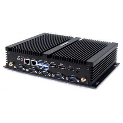 BASOARO Mini PC RS232, Small PC Fanless Mini Computer Desktop PC i5 8250U, 16G RAM 256G SSD 1TB HDD, RJ45 LAN, LPT Port, DP/EDP/HD, 6 RS232 COM, WiFi, BT, Mini PC for Industry