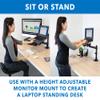 Mount-It! Laptop VESA Mount Tray for Monitor Arms  VESA Laptop Tray Fits Up to 17" Notebooks  Adjustable Holder with Safety Strap, Ventilated Cooling Design, and Secure Ledge Stopper (Black) view 4