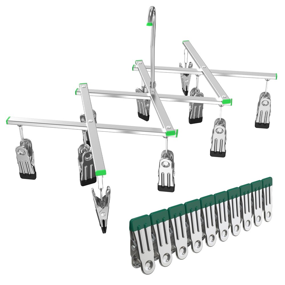 Darkroom Film Negative Drying Hanging Rack Frame Foldable Hanger Windproof 10 Clips for 35mm 120 4x5'' Film