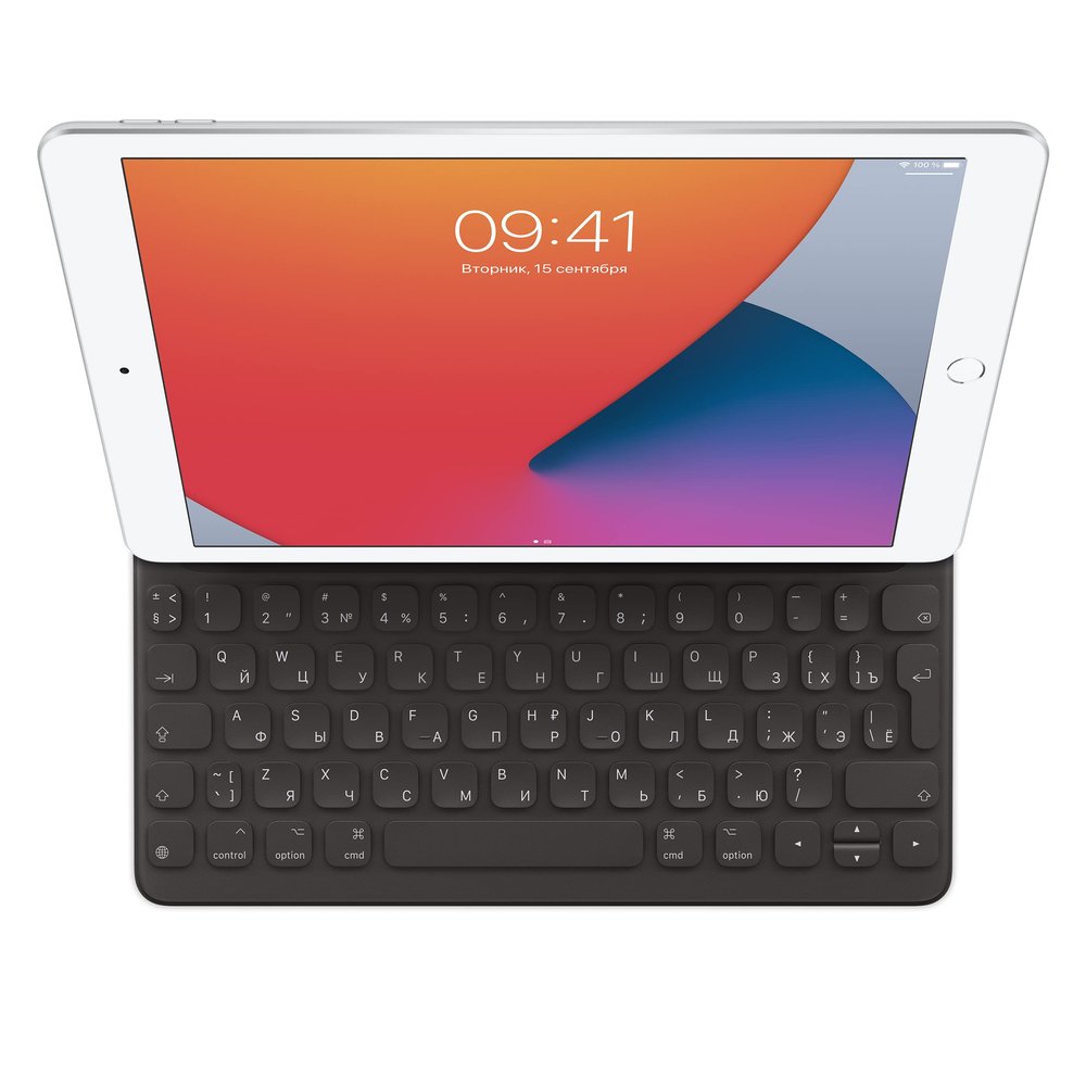 Apple Smart Keyboard: iPad Keyboard and case for iPad Pro 10.5-inch, iPad Air (3rd Generation), and iPad (7th, 8th, and 9th Generation), Comfortable Typing Experience, Russian - Black