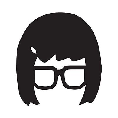 Bob's Burger TV Series 5" Tall Tina Belcher Head Die Cut Decal - Black Color
