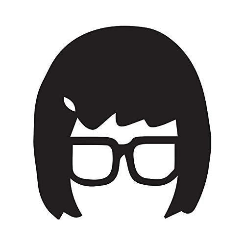 Bob's Burger TV Series 5" Tall Tina Belcher Head Die Cut Decal - Black Color