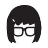 Bob's Burger TV Series 5" Tall Tina Belcher Head Die Cut Decal - Black Color view 1