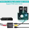 Analog to Digital Audio Converter,Hdiwousp Aluminum RCA to Optical with Optical Cable, Stereo L/R and 3.5mm Jack to Digital Toslink Coaxial Audio Adapter Compatible with PS4 Xbox HDTV DVD Headphone. view 4
