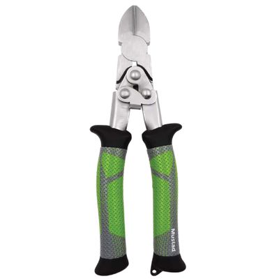 Mustad Double Leverage Side Cutters, Golf Grip Handles, Green, 8"