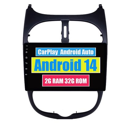 RoverOne Car Stereo GPS for Peugeot 206 Android Navigation Radio Multimedia Touch Screen Bluetooth DSP CarPlay Android Auto