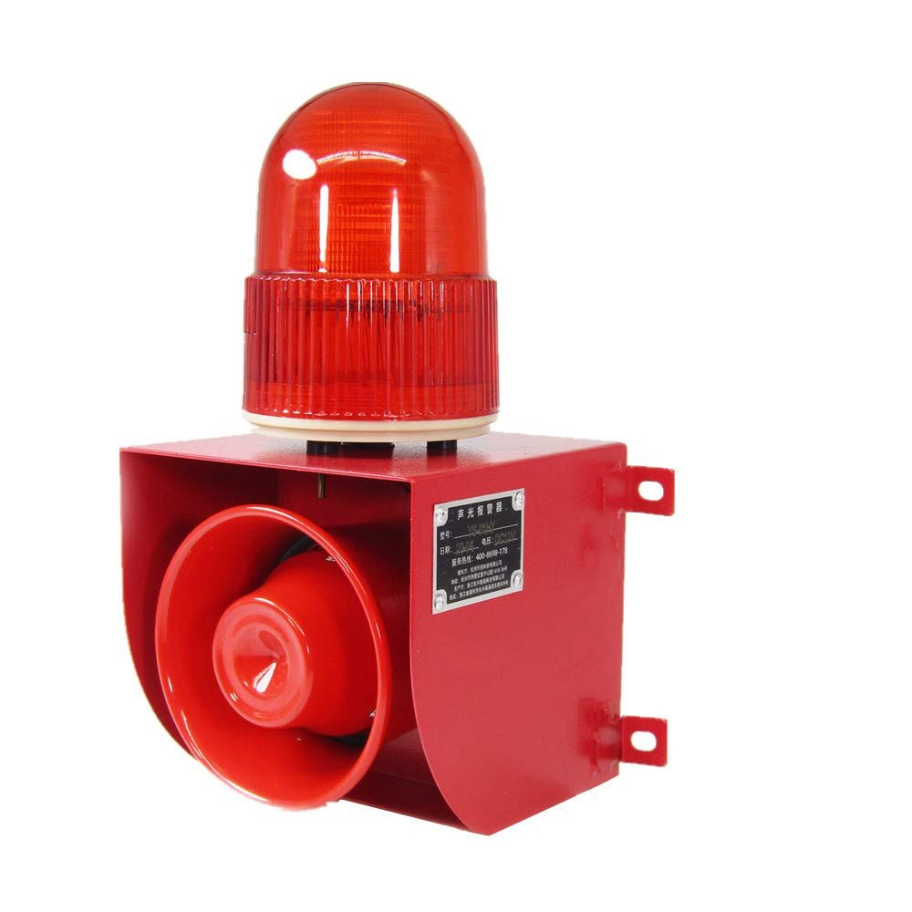 Security Alarm Siren Horn LED Warning Light Control by RS485 Communication Protocol Emergency Alarm Industrial Strobe Flashing Light 120dB (AC220V)