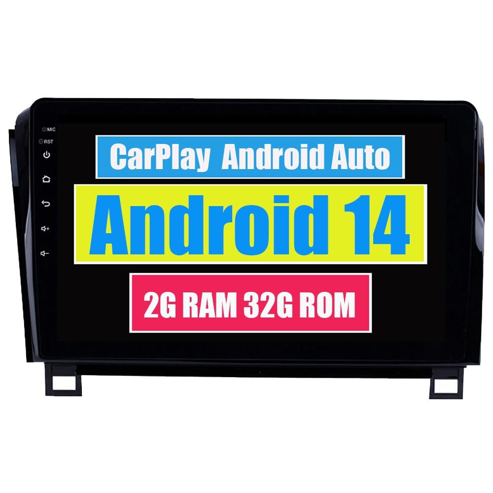 RoverOne Car Stereo GPS for Toyota Tundra 2007-2013 Sequoia 2008-2018 with CarPlay Android Auto DSP Navigation Radio Multimedia Touch Screen Bluetooth WiFi