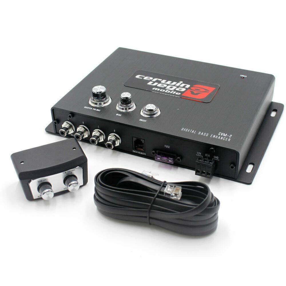 Cerwin Vega CVM2 Digital Bass Maximizer Restoration Processor with Bass Remote Car Audio System 2-Channel, Subsonic Filter, Bass Enhancer Compact Design