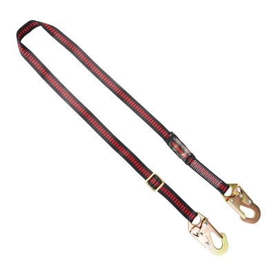 KStrong UFL205211 Adjustable Work Positioning Lanyard with Snap Hooks, ANSI Compliant, 6-Ft, Black/Red