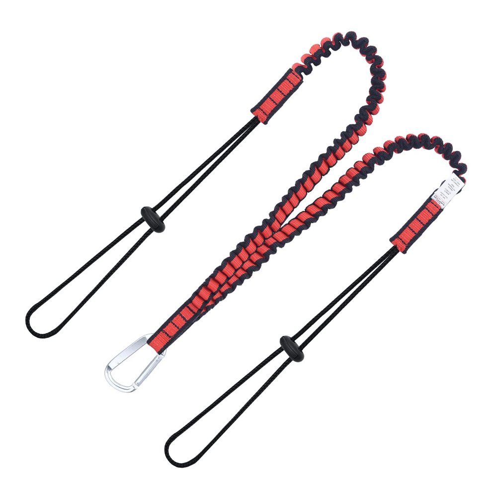 KStrong UDL100012 Kaptor Twin Leg Tool Lanyard, ANSI Compliant, 35-53" (Relaxed - Expanded), Red/Black