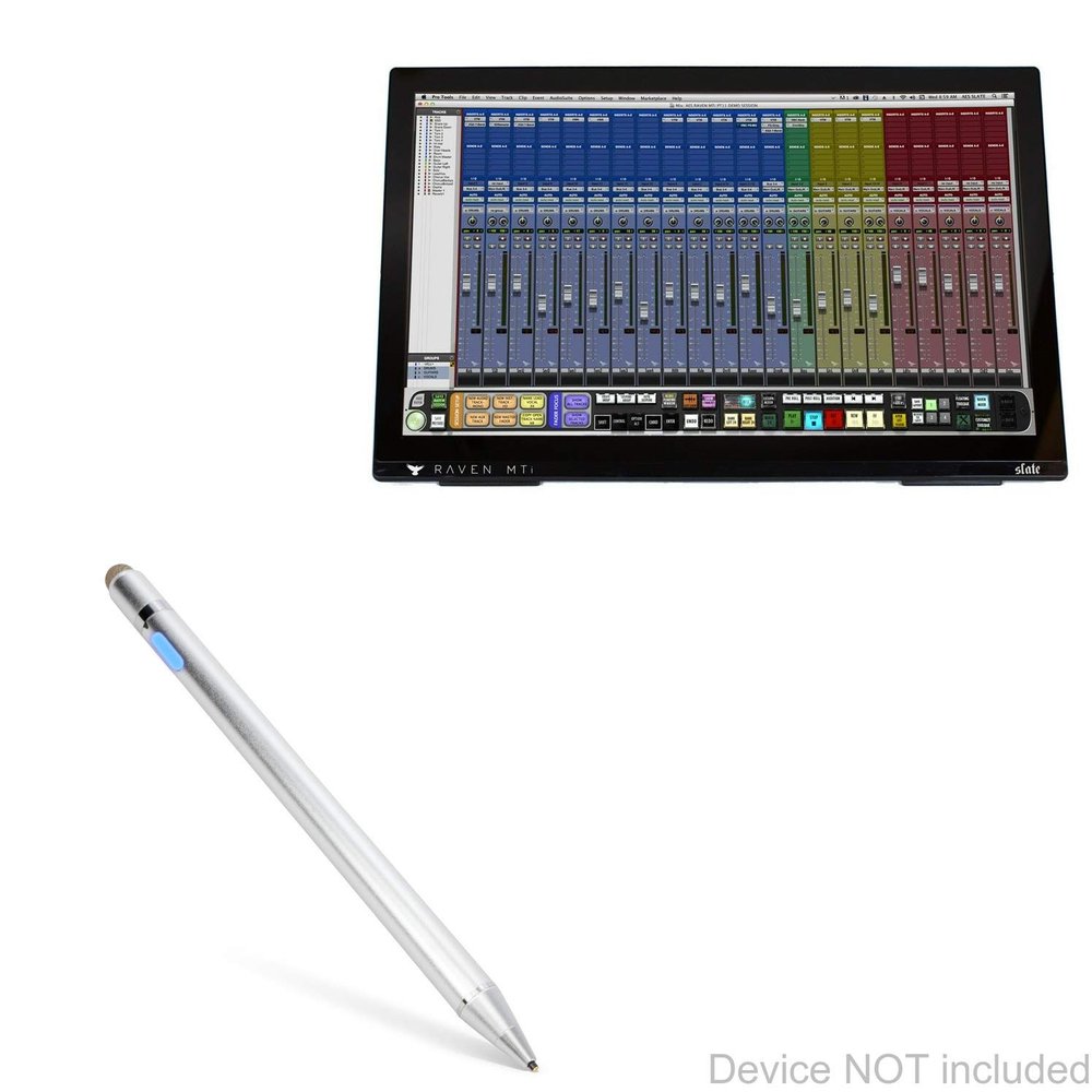 BoxWave Stylus Pen Compatible with Slate Digital Raven MTi2 - AccuPoint Active Stylus, Electronic Stylus with Ultra Fine Tip - Metallic Silver