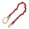 KStrong UFL206111 Elasticated Design Shock Absorbing Lanyard with Snap Hook and Rebar Hook, ANSI Compliant, 6-Ft, Red view 1