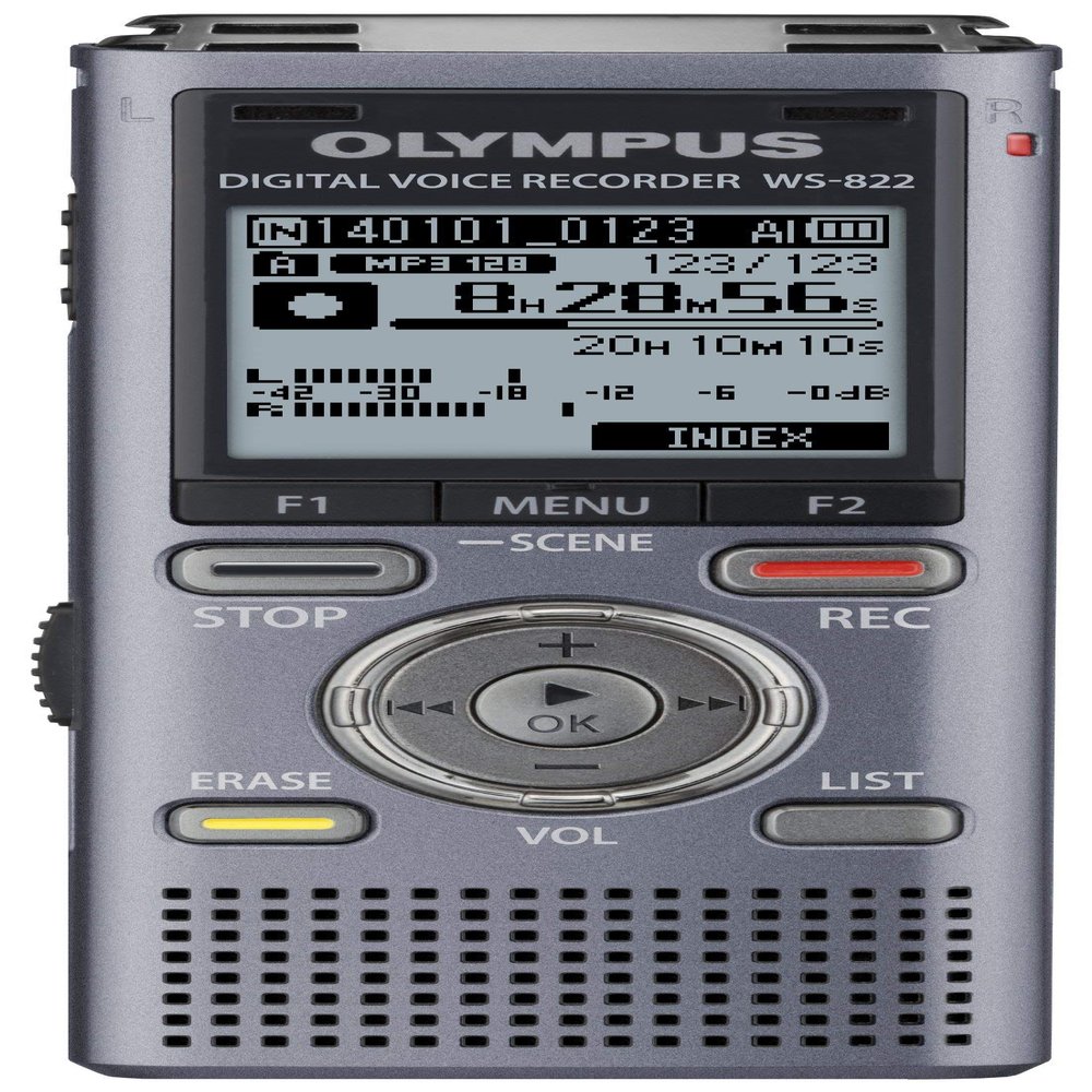 Olympus WS-822 GMT Voice Recorders with 4 GB Built-in-Memory (Renewed)