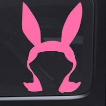 Bob's Burger TV Series 6" Tall Playboy Bunny Ear Die Cut Decal - Pink Color