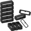 18mm /20mm / 22mm / 24mm / 26mm / 28mm Silicone Rubber Fastener Rings Watch Bands Security Loop Wristband Fastener Band Keeper Loops Replacement 11Pack Watch Band Fasteners (Black, for 22mm Band) view 1