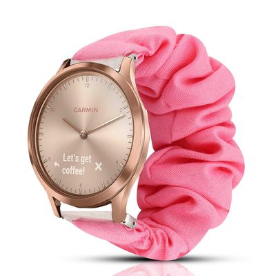 200Pcs Compatible for Garmin vivomove HR Band, Blueshaw Fabric Elastic Scrunchie Elastic Watch Band Women Cute Replacement Straps for Garmin vvomove HR Smartwatch (Pink)