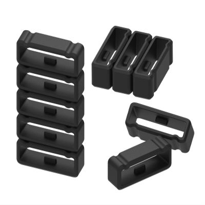 18mm /20mm / 22mm / 24mm / 26mm / 28mm Silicone Rubber Fastener Rings Watch Bands Security Loop Wristband Fastener Band Keeper Loops Replacement 11Pack Watch Band Fasteners (Black, for 26mm Band)