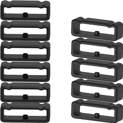 18mm /20mm / 22mm / 24mm / 26mm / 28mm Silicone Rubber Fastener Rings Watch Bands Security Loop Wristband Fastener Band Keeper Loops Replacement 11Pack Watch Band Fasteners (Black, for 24mm Band)
