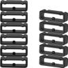 18mm /20mm / 22mm / 24mm / 26mm / 28mm Silicone Rubber Fastener Rings Watch Bands Security Loop Wristband Fastener Band Keeper Loops Replacement 11Pack Watch Band Fasteners (Black, for 24mm Band) view 1