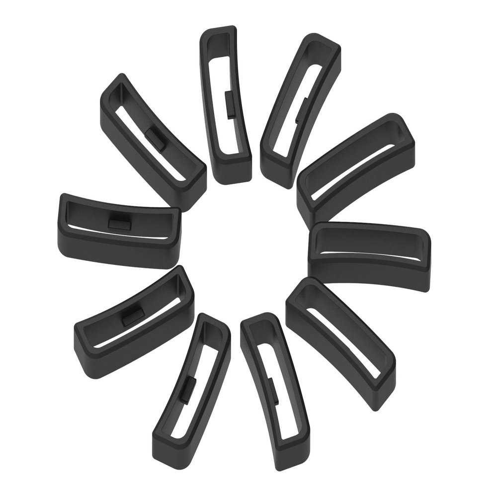 18mm /20mm / 22mm / 24mm / 26mm / 28mm Silicone Rubber Fastener Rings Watch Bands Security Loop Wristband Fastener Band Keeper Loops Replacement 11Pack Watch Band Fasteners (Black, for 28mm Band)