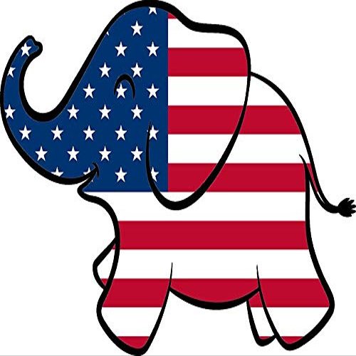 American Flag Elephant Vinyl Decal Wall Laptop Bumper Sticker 5"
