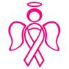 Breast Cancer Awareness 6" Tall Angel Ribbon Symbol Die Cut Decal - Pink Color view 1