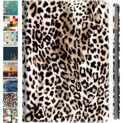 DuraSafe Cases for iPad 7th 8th 9th Gen 2019/2020 / 2021-10.2 Inch [iPad 9 8 7 ] A2602 A2270 A2197 MW762LL/A MW742LL/A MYLC2LL/A MYL92LL/A MK2K3LL/A MK2L3LL/A Printed PU Leather Folio Cover - Leopard