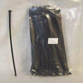 Store Fixture Supplies 100 Pack Black Nylon Cable Ties 50 lb Strength 11" Long