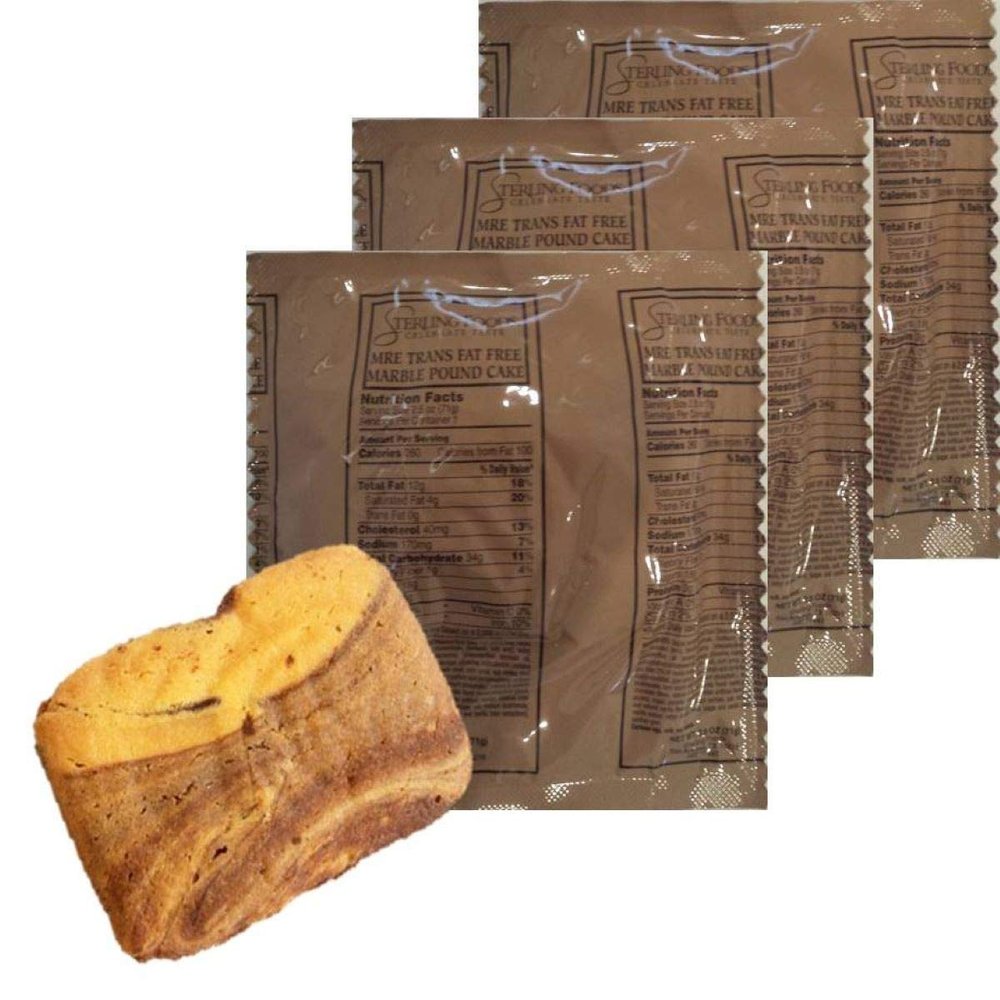 MRE 3 pack Desserts/First Inspection date 2023 to 2025 / Fresh & Fast! (Marble Pound Cake)