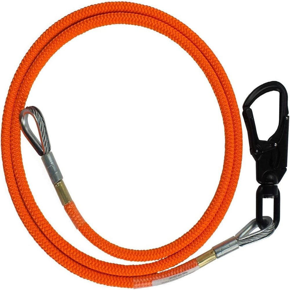 Steel Core Flip Line, 5/8 in x 10 ft - USA Made, Aluminum Swivel, Arborist Equipment