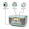 Crosley CR612B-AB Corsair Tabletop AM/FM Bluetooth Radio with CD Player and Dual Alarm Clock, Aqua Blue view 4