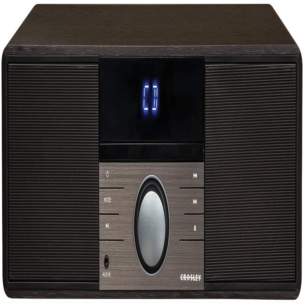 Crosley CR3502A-BK Metro Bluetooth FM Clock Radio and CD Player, Black