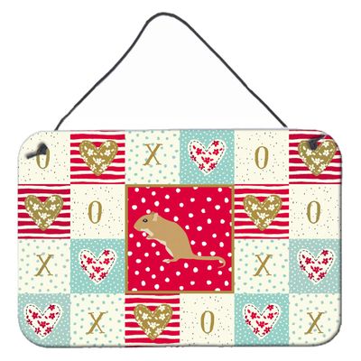 Caroline's Treasures CK5449DS812 Gerbil Mouse Love Wall or Door Hanging Prints, Red Aluminum Metal Sign Kitchen Wall Bar Bathroom Plaque Home Decor, 8x12, Multicolor