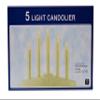 Creative Hobbies 5 Light Electric Candolier Indoor Christmas Candle Lamp, Ivory Plastic with Clear C7 Incandescent Light Bulbs view 2