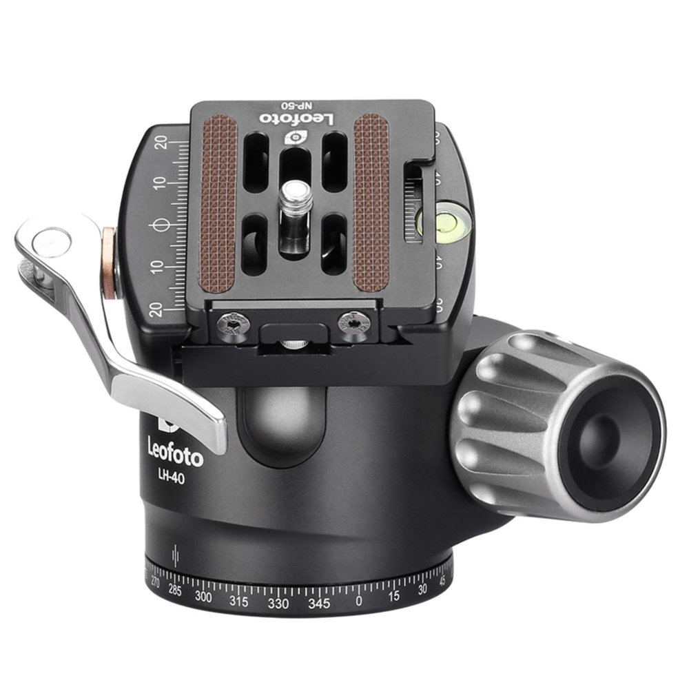 Leofoto LH-LR Ball Head, Lever Release, Bubber Level, Low Profile, 3/8" Srew Hole, Arca Compatible (LH-40LR)