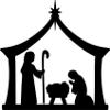 Christmas 6" Wide Nativity Sceen Silhouette Die Cut Decal - Black Color view 1