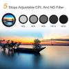 72mm Variable Fader ND2-ND32 ND Filter and CPL Circular Polarizing Filter for Sony FE 24-240mm f/3.5-6.3 OSS (SEL24240) view 3