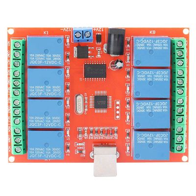 USB Relay Module, 12V 8 Channel Driver- Relay Module Programmable Computer USB Controller Switch PC Intelligent Control for Smart Switch of Home, Hotel, Shopping Mall, Company,