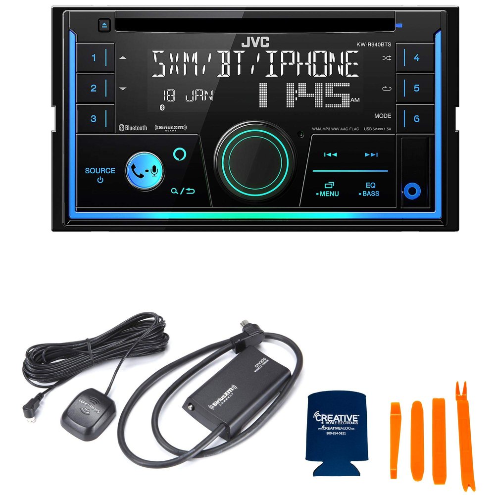 JVC KW-R940BTS 2-Din CD Receiver Compatible with SXV300 SiriusXM Tuner, Bluetooth, and Amazon Alexa
