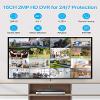ZOSI H.265+ 1080p 16 Channel Home Security Camera System with AI Human Vehicle Detect,16CH DVR Recorder and 12 x 1080p CCTV Bullet Camera Outdoor Indoor, 120ft Night Vision, 105Wide Angle (No HDD) view 2