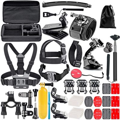 Navitech 50-in-1 Action Camera Accessories Combo Kit with EVA Case - Compatible with TopElek Action Camera