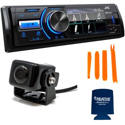 JVC KD-X560BT 1-DIN Power Sports Digital Media Receiver 3 Inch LCD Display Compatible with Front Camera