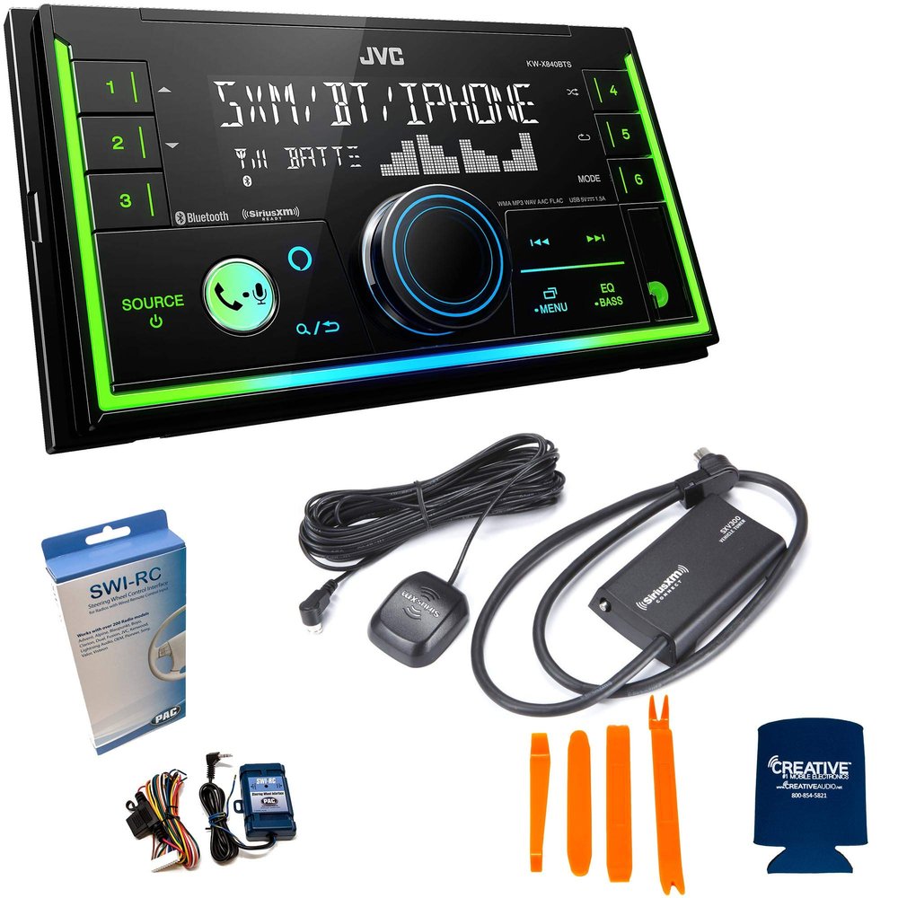 JVC KW-X840BTS 2-Din Digital Media Receiver Compatible with SXV300 SiriusXM Tuner, BT, Amazon Alexa and SWI-RC Adapter