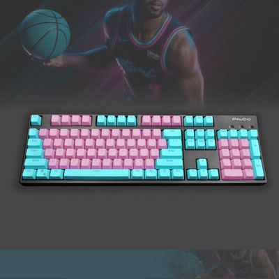 104 Keys Double Shot PBT Translucnt Backlit Keycap OEM Profile Keyset for All Cherry MX Switches Mechanical Gaming Keyboards Standard ANSI Layout 108 104 87 TKL 60% (Miami Beta)