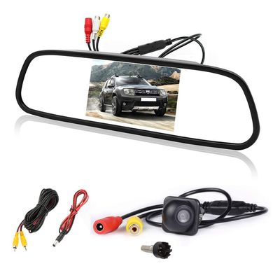 5" Color TFT 800 * 480 LCD Car Rear View Mirror Monitor(12V)+with(12V) Waterproof Mini Car Rear View Camera 360 Rotate Degree(with Drilling Tool)