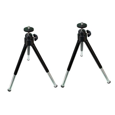 Hemobllo 2pcs Mini Mobile Phone Tripod Telescopic Stand for Desktop Photography Compatible Smartphones and Cameras for Home Office Use Black