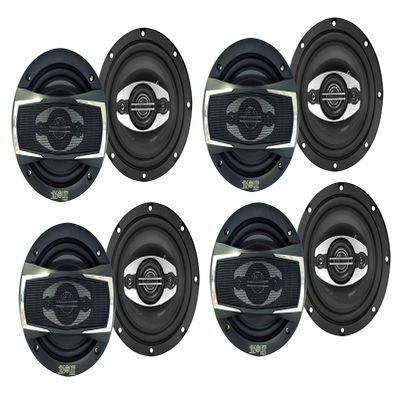 Absolute USA 4 X SP654 Series 6.5" 4 Way Car Speakers 500 Watts Max Power