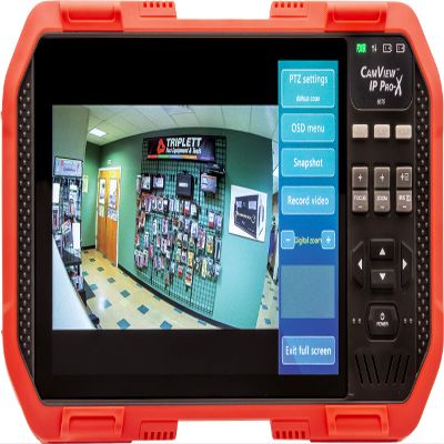 Triplett 8075 CamView IP Pro-X CCTV Camera Tester with PoE, Built-in DHCP Server, and 7" TFT Touchscreen - NTSC/PAL, HD-CVI 3.0, AHD 3.0, HD-TVI 3.0